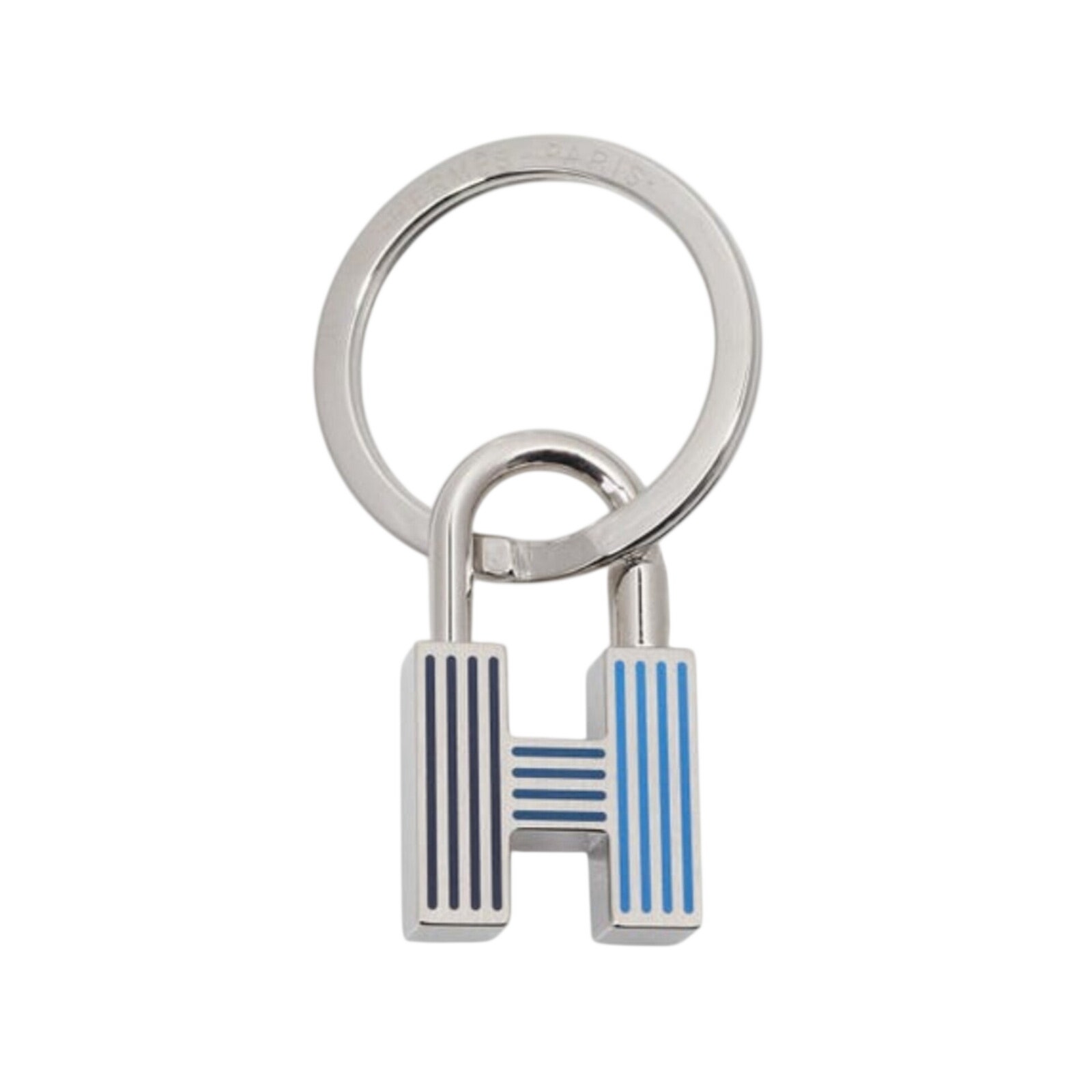 Hermes Palladium Plated Metal Cadenas Quiz Key Ring